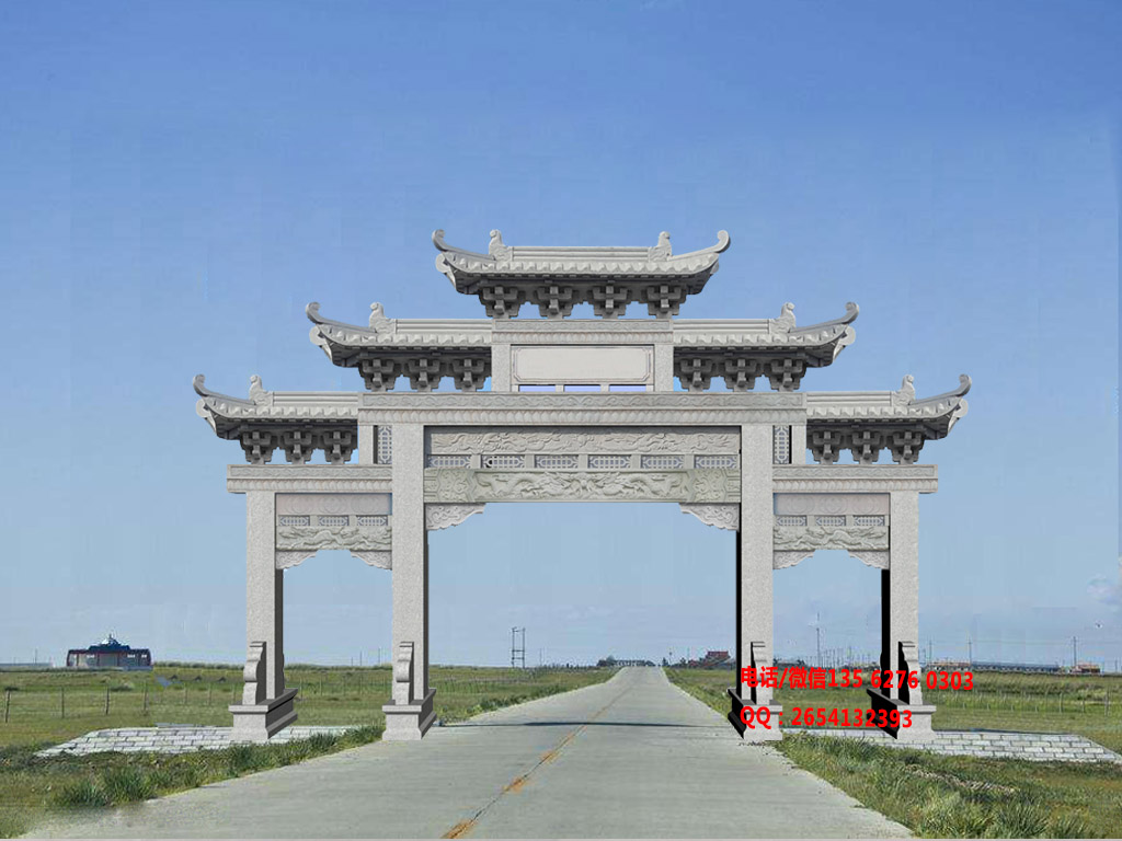 鄉村石門樓效果圖